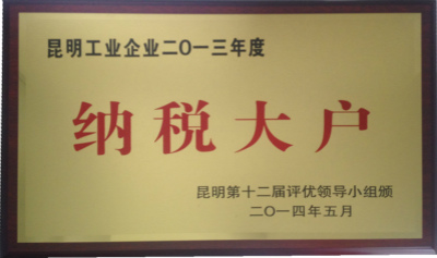2014年，2013年昆明工業(yè)企業(yè)納稅大戶.jpg